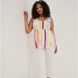 NWOT Torrid Rainbow Super Soft Babydoll Top size 1